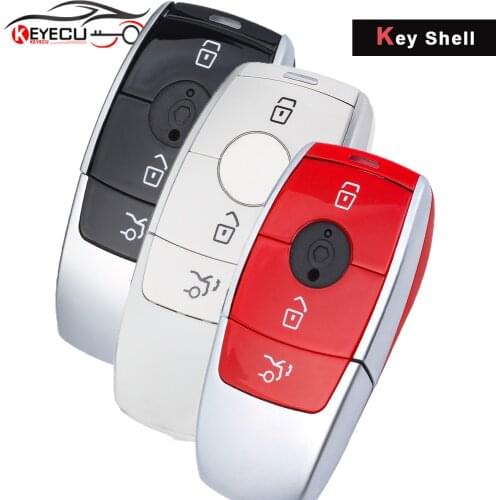 KEYECU Smart Remote Key Shell 3 Button for Mercedes-Benz C200L E300L S320 GLC Uncut Key Blade