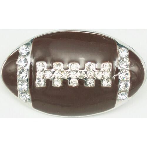 KZ1339 Fashion beauty Rhinestone Football 18MM snap buttons fit snap bracelet snap jewelry wholesale