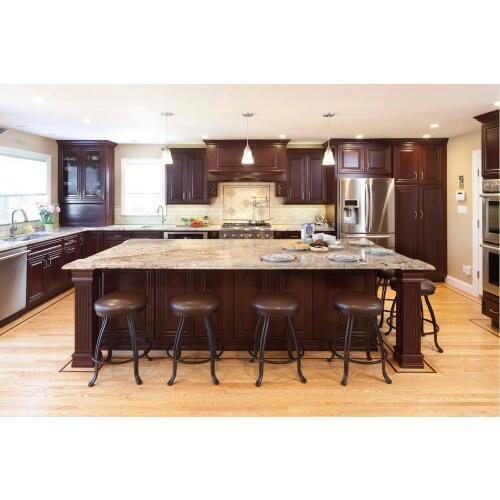 2017 hot sales wood kitchen cabinets cheap priced armoires de cuisine traditional kitchen island with storage S1606008