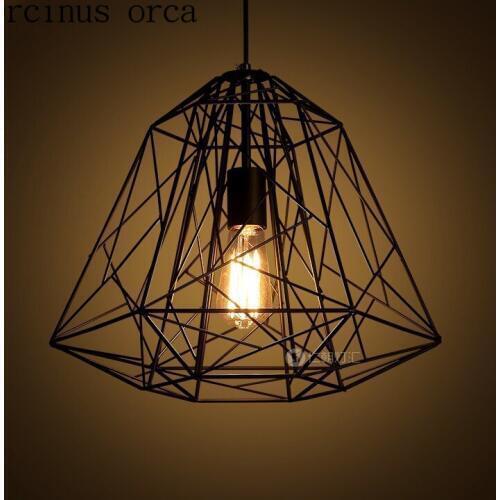American style Nordic iron cage chandelier cafe restaurant retro originality industrial wind Chandelier free shipping