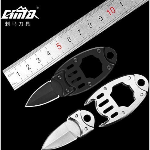 CIMA M161 Small Tactical Folding Pocket Knife,EDC dog tag Neck Knife,send chain