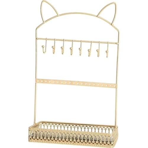 Cute Jewelry Display Stand Multipurpose Necklace Earring Rings w/ 8 Hooks