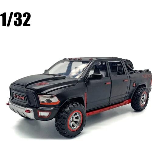 1:32 Alloy Car Model Dodge Ram Pickup Metal Car Model Sound Light Pull Back Boy Toy Car Gifts Free Shipping