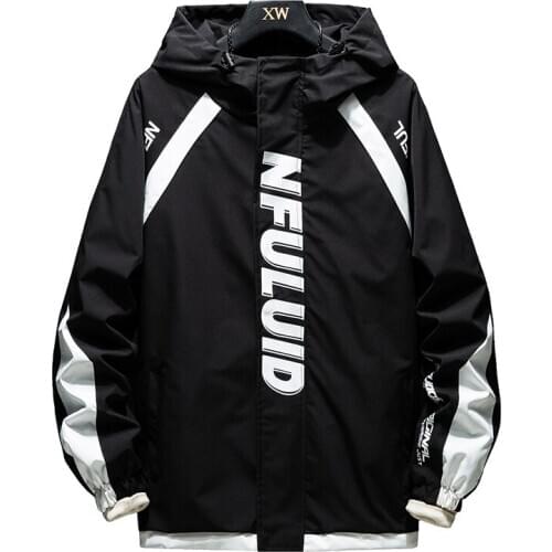 2020 LES KOMAN New Hooded Jackets Men Letter New Safari Style Windbreaker Jacket Fashion Coat Men Hip Hop Streetwear Jacket Men