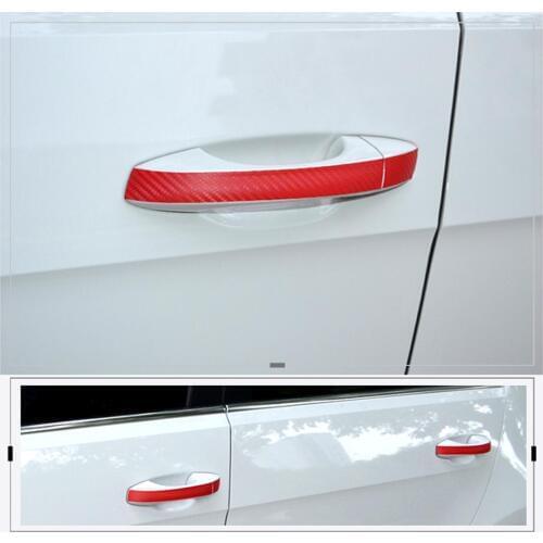Car External Door Handle Carbon Fiber Sticker For Volkswagen Golf7 Golf 7 2014 8pcs Per Set Handle Protective Car Sticker