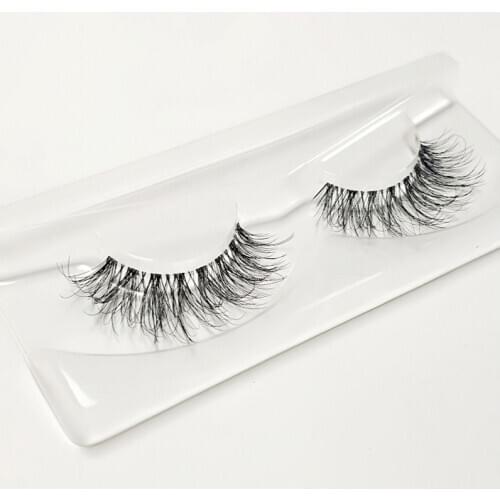 Mink 3D False Eyelashes Handmade Transparent Stem Natural Long Cross Eyelashes Winged Party Dating Makeup Thick Fake Eyelashes