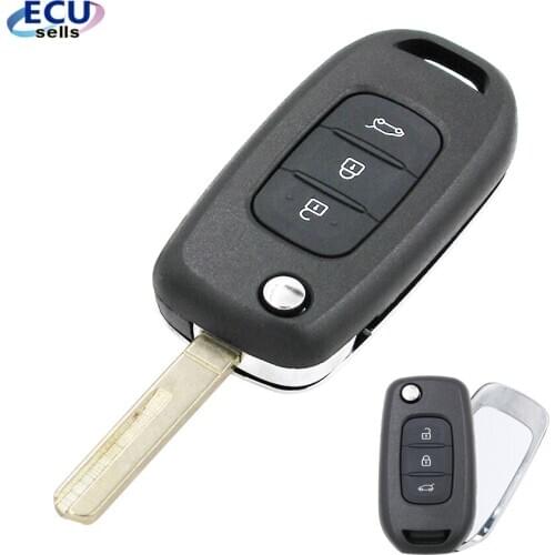Flip Remote Key Shell Case Fob 3 Button for Renault Koleos Kadjar XP Megan Key Case Replacement