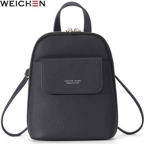 WEICHEN Brand Designer 2020 Women Backpack Fashion Small Backpack Female Leather Ladies Shoulder Bag Satchel Mini Mochila Purse