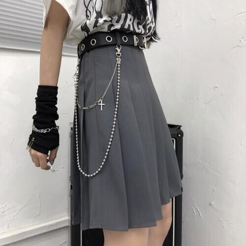 Ruibbit Gothic Punk Harajuku Women Shorts Casual Cool Chic Preppy Style Grey Plaid Pleate Black Female Fashion Shorts Skirts 4XL