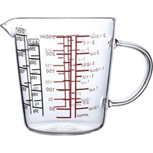 250Ml Glass Measuring Cup Milk Jug Heat Resistant Glass Cup Measure Jug Creamer Scale Cup Tea Coffee Microwave Safe