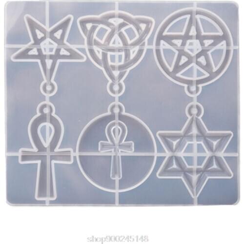 Magic Hexagram Spiritual Amulet Pendant Resin Casting Mold Celtics Pentagrams Pentacle Star Mold Jewelry N23 20 Dropshipping