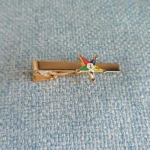 Eastern Star Gold Toned Masonic Tie Clip Tie Bar