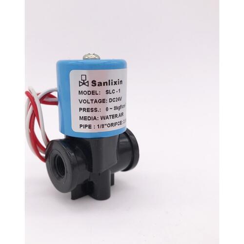 SLC-1 high quality 2 way water dispenser solenoid valve plastic 1/8" BSP DC AC normal close for water purifier RO machine
