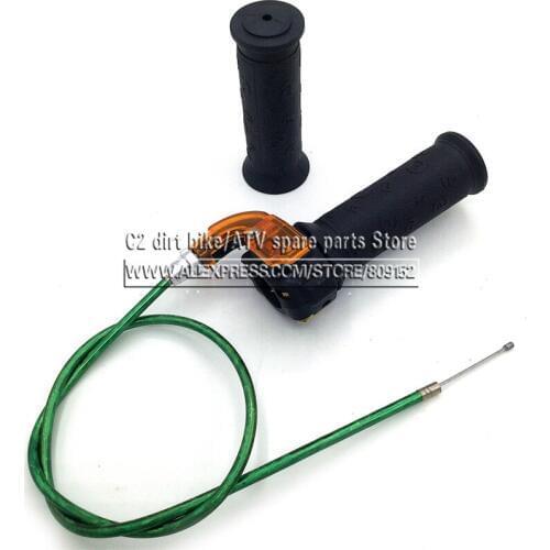 WeiYu Pocket bike throttle settle Handle Grips with Cable fit for Mini Dirt bike Racing Bike 2 stroke Mini ATV Quad 47cc 49cc