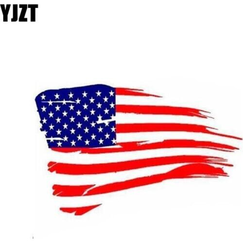 YJZT 11.2CM*7CM Distressed Blue And Red American Flag Decal Car Sticker USA Accessories 6-0813