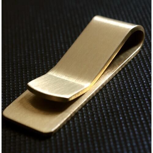 Vintage Solid Brass Money Clip Wallet 1.5mm Thickness Metal Men Cash Bill Clamp Holder ID Credit Card Folder For Male Mini Purse