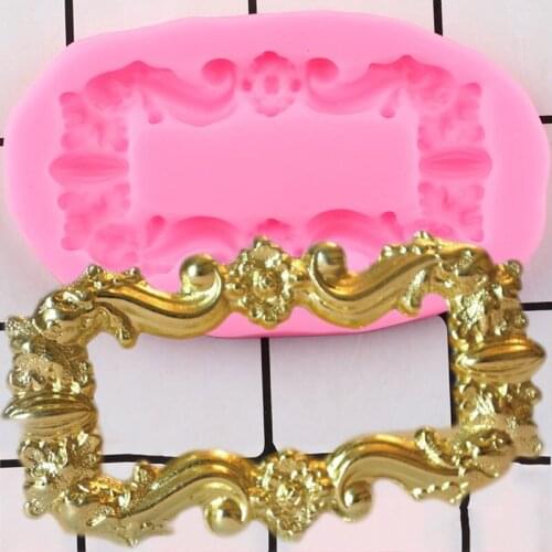 Mirror Frame Silicone Mold Fondant Cake Decorating Tools Chocolate Gumpaste Moulds Candy Making Mould Polymer Clay Molds