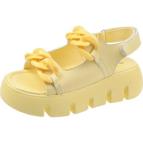 Retro Women Sandals Snake Flat Platform Ladies Wedge Womens Shoes Woman Casual Buckle Strap Chain Female Summer 2021 New