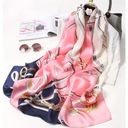 100% Pure Silk Scarf For Women Luxury Natural Silk Neckerchief Echarpe Femme Long Silk Bufanda Print Shawls Fashion Neck Scarf