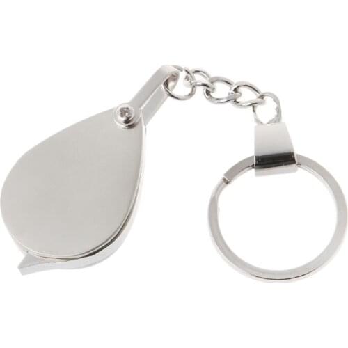 10X Portable Metal Magnifier Reading Map Jewelry Folding Keychain Loupe Magnifying Glass Lens T5UC