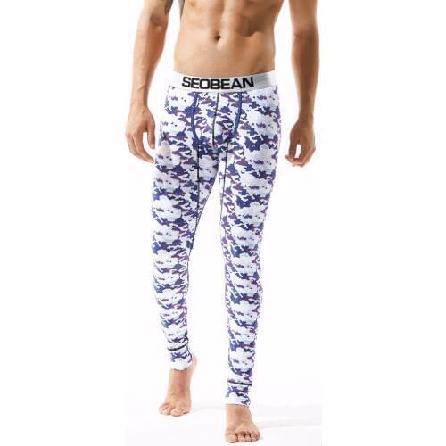2017 Winter thermo underwear cotton sexy men long john pants camouflage male thermal tights leggings sleepwear good quality