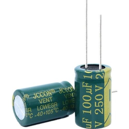 5pcs High frequency low resistance aluminum electrolytic capacitor 250V100UF 100uf250v volume: 16x25