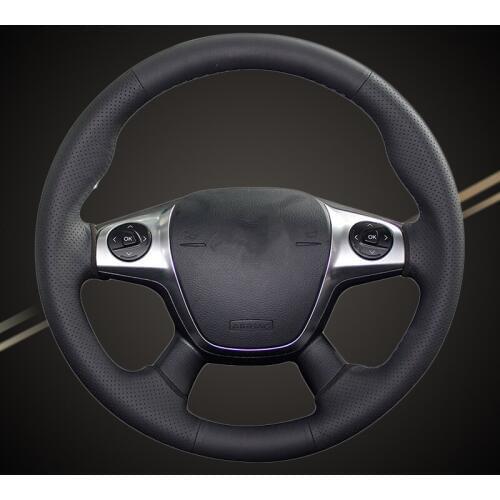 Car Braid On The Steering Wheel Cover for Ford Focus 3 2012-2014 KUGA Escape 2013-2016 C-MAX 2011-2018 Car-styling Auto Covers