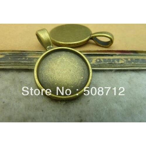 Free shipping!!!19x28mm-16mm Antique Bronze Round Cameo Cabochon Base Setting