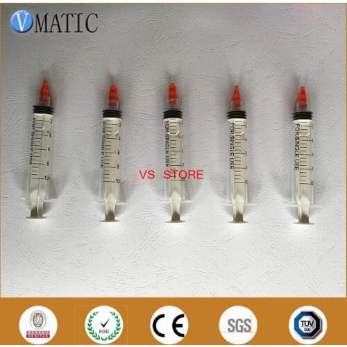 Free Shipping Quality 5 Pcs 10ml 10cc Plastic Hand Manual Syringe With Syringe Cap / Stopper
