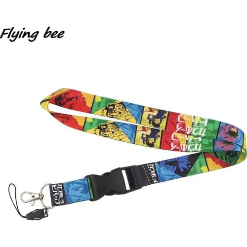 Flyingbee Anime Cartoon Icons Style Anime Lovers Key Chain Lanyard Neck Strap For USB Badge Holder DIY Hang Rope X1480