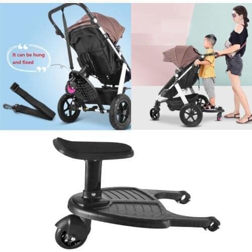 Kids Buggy Wheel Board Stroller Step Stand Ride On Boards Plate Detachable Seat