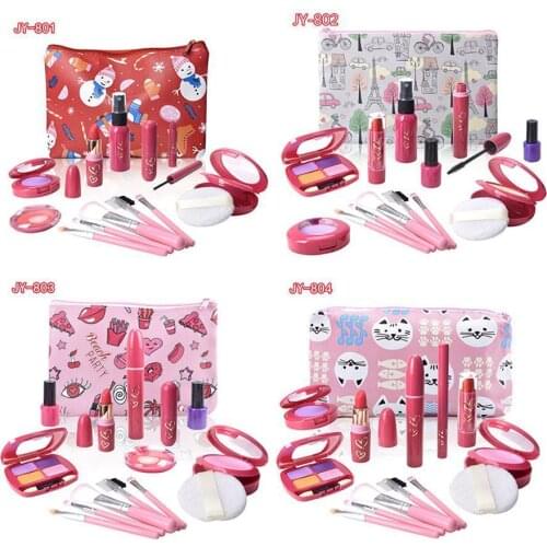 Children Simulation Cosmetic Set Play House Toys Pretend Play Kid Make Up Toys Girls Dressing Cosmetic Hairdressing Pink Makeup