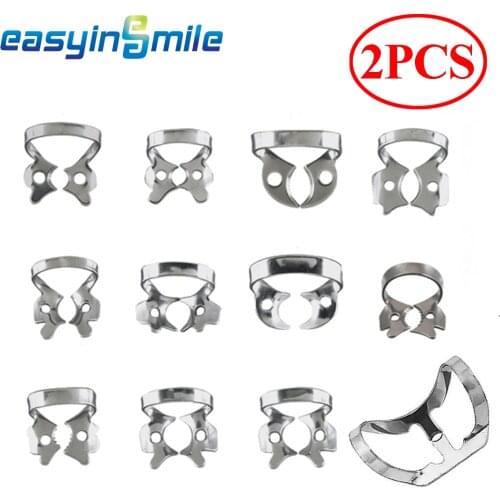 EASYINSMILE Dental Rubber Dam Retainers Clamp Rubber Barrier Clip Stainless Steel Material Winged/Wingless MINI ToolAutoclavable