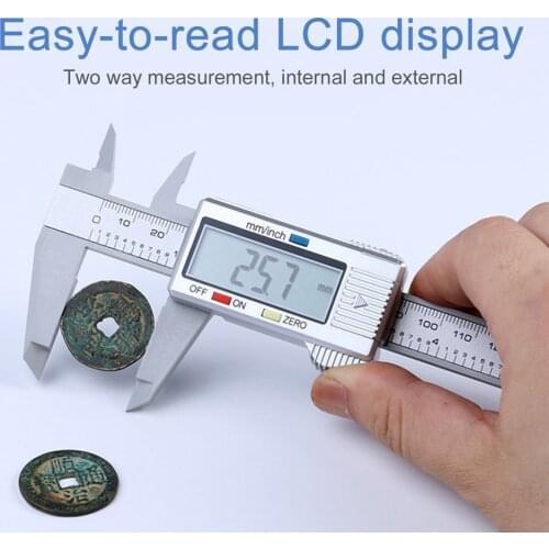 0-150mm Electronic Digital Caliper Carbon Fibre Vernier Calipers Plastic Gauge Micrometer Ruler Measuring Tools Instrument