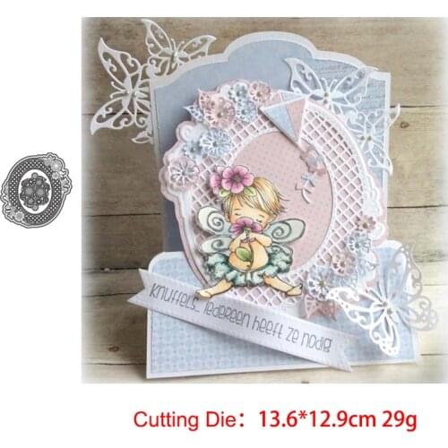 Ellipse background flower Metal Cutting Dies DIY Scrapbooking Paper Photo Album Crafts Knife Mould Cards Embossing Mold Stencils