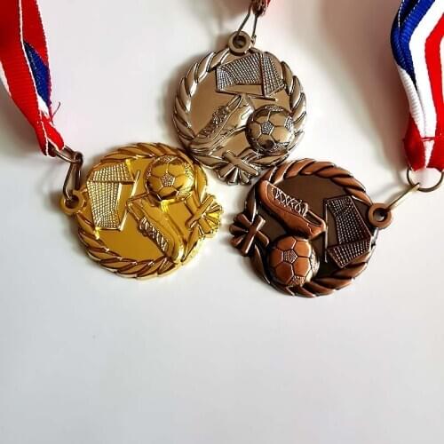 Football medal School Sports Medal Gold Silver Bronze Motion, Honor Communication Ability/self-confidence Developing 4.5 cm