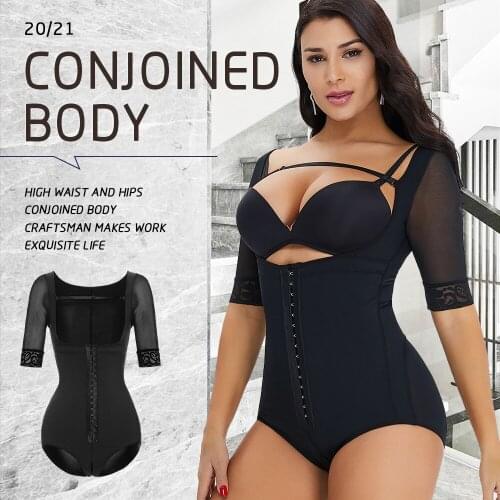 Long Sleeve Body Shapewear For Women Waist Trainer Slimming Tummy Control Open Bust Hip Lifter 6XL Corset Bodysuit Lace Shaper
