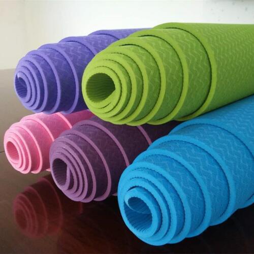 TPE Yoga Mat For Beginners Anti Slip sport mat non slip fitness mat with yoga rope gym mat 183*61cm*8mm