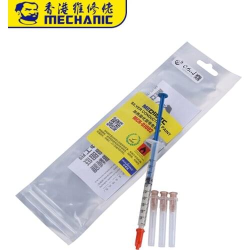 MECHANIC Conductive Adhesive Glue Silver for PCB Rubber Repair Conduction Paint Connectors Board Paste 0.3ML Wire Electrically