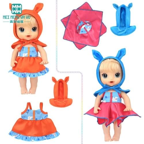 Mini Toys Doll clothes Fashion Dresses, cloak skirts 12Inch 30CM Silica Rubber rawling Doll accessories