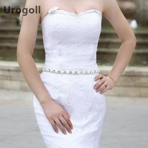 Fashion Wedding Bridal Belts Women Belt Pearls Rhinestone Sash Dress Belt Accessories Belt Rhinestone Applique With Fine Belt