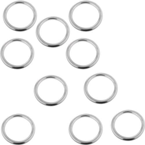 Set 10pcs Welded Polished Boat Marine Stainless Steel O Ring 3x30mm+4x25mm