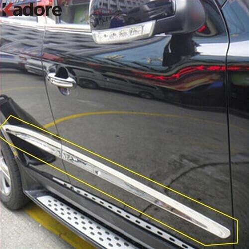Side Door Trim For Hyundai Santa Fe 2011 2012 ABS Chrome Door Molding Strip Stream Panel Hoods Sticker Car Styling Accessories