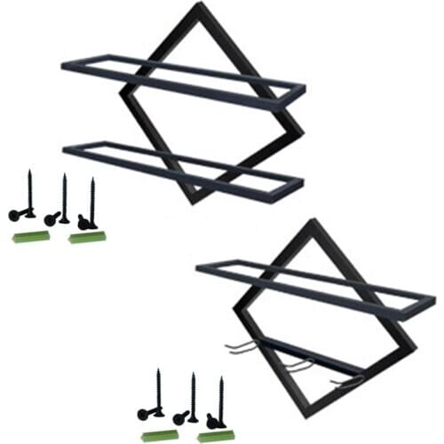 Wall Mounted Upside Down Wine Rack Bottle Goblet Glass Holder Storage Organizer