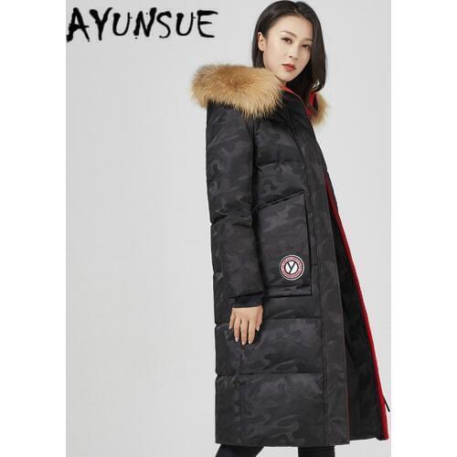 2020 New Winter Coat Women 90% Goose Down Jacket Women Warm Parka Raccoon Fur Collar Puffer Jacket Women YT613F450 YY1645