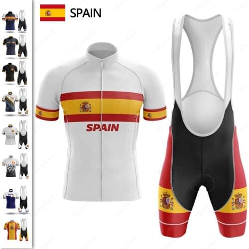 Cycling Clothing Spain 2021 Mens Cycling Jersey Set MTB Bicycle Clothing Bike Wear Clothes Maillot Ropa Ciclismo Triathlon Suit