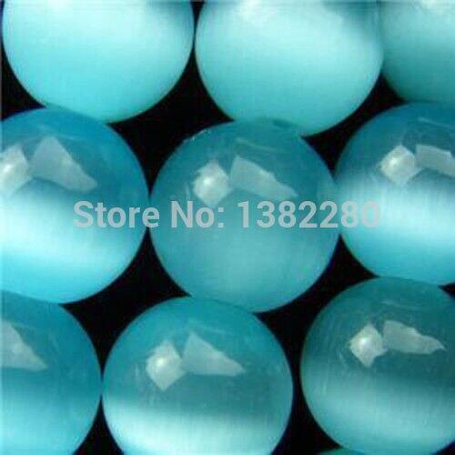 ! Wholesale 8mm Blue Mexican Opal Round Loose Beads chalcedony 15" 5pc/lot fashion jewelry JT5758