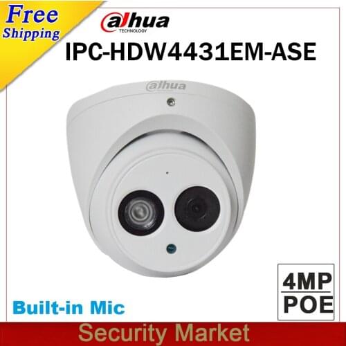 Original dahua english IPC-HDW4431EM-ASE replace IPC-HDW4431EM-AS 4MP POE IR 50m Eyeball Network Dome Built-in Mic IP Camera