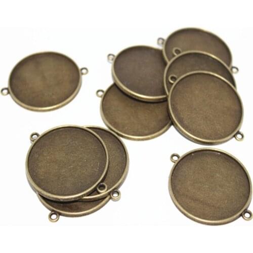 10 Pieces/Lot 30 mm Pendant Base Cabochon Base Settings DIY Connector Pendant For Jewelry Making