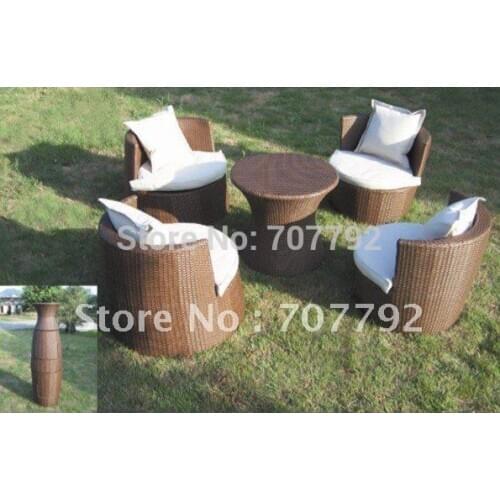 Vase shape rattan hand woven chair